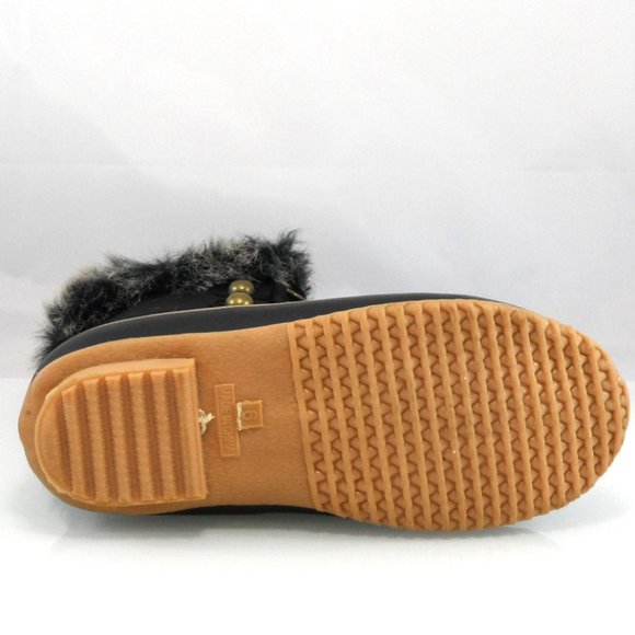 NEW Juicy Couture Waterproof Lace-Up Faux Fur Trim Duck Toe Winter Snow Boot 6 - Picture 10 of 11